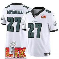 Nike Philadelphia Eagles #27 Quinyon Mitchell White 24-25 Super Bowl LIX Football Jersey