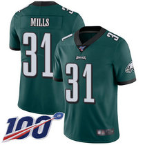 Nike Philadelphia Eagles #31 Jalen Mills With NFL 100th Season Green Limited Vapor Untouchable Authentic stitched NFL jersey