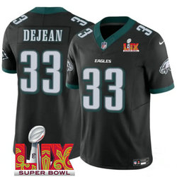 Nike Philadelphia Eagles #33 Cooper DeJean Black 24-25 Super Bowl LIX Football Jersey