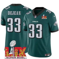 Nike Philadelphia Eagles #33 Cooper DeJean Green 24-25 Super Bowl LIX Football Jersey
