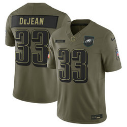 Nike Philadelphia Eagles #33 Cooper DeJean Olive 2025 Salute To Service Stitched Football Jersey