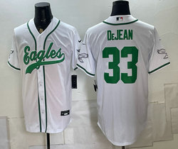Nike Philadelphia Eagles #33 Cooper DeJean White Authentic Stitched baseball jersey
