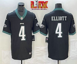 Nike Philadelphia Eagles #4 Jake Elliott Black 24-25 Super Bowl LIX Football Jersey