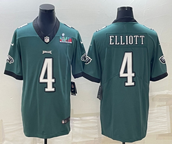 Nike Philadelphia Eagles #4 Jake Elliott Green Super Bowl LVII Patch Authentic stitched NFL jersey