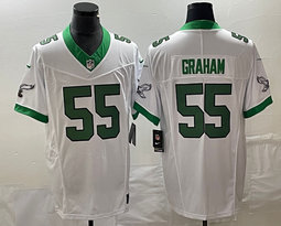 Nike Philadelphia Eagles #55 Brandon Graham White Green Throwback 2023 F.U.S.E. Authentic stitched NFL jersey