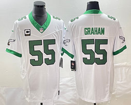 Nike Philadelphia Eagles #55 Brandon Graham White Throwback C patch 2023 F.U.S.E. Authentic stitched NFL jersey