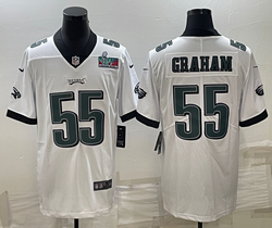 Nike Philadelphia Eagles #55 Brandon Graham White Super Bowl LVII Patch Authentic stitched NFL jersey