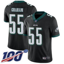 Nike Philadelphia Eagles #55 Brandon Graham With NFL 100th Season Patch Black Vapor Untouchable Authentic Stitched NFL Jersey
