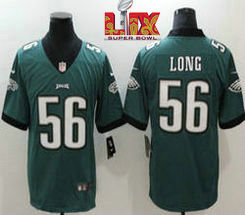 Nike Philadelphia Eagles #56 Chris Long Green 24-25 Super Bowl LIX Football Jersey