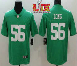 Nike Philadelphia Eagles #56 Chris Long Green Rush 24-25 Super Bowl LIX Football Jersey