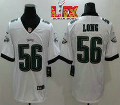 Nike Philadelphia Eagles #56 Chris Long White 24-25 Super Bowl LIX Football Jersey