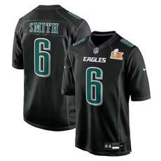 Nike Philadelphia Eagles #6 DeVonta Smith Black Fashion 24-25 Super Bowl LIX NFL Jersey
