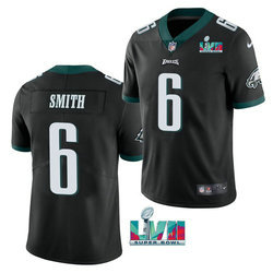 Nike Philadelphia Eagles #6 DeVonta Smith Black Super Bowl LVII Patch Authentic stitched NFL jersey