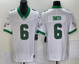 Nike Philadelphia Eagles #6 DeVonta Smith White Throwback 2023 F.U.S.E. Authentic stitched NFL jersey