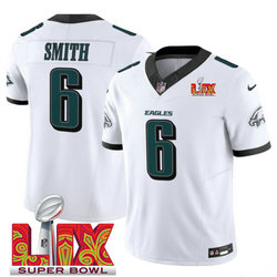 Nike Philadelphia Eagles #6 DeVonta Smith White 24-25 Super Bowl LIX Football Jersey