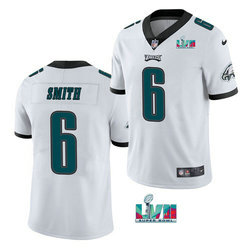 Nike Philadelphia Eagles #6 DeVonta Smith White Super Bowl LVII Patch Authentic stitched NFL jersey