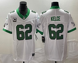 Nike Philadelphia Eagles #62 Jason Kelce White Throwback 2023 F.U.S.E. Authentic stitched NFL jersey