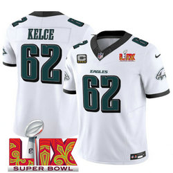 Nike Philadelphia Eagles #62 Jason Kelce White 24-25 Super Bowl LIX Football Jersey