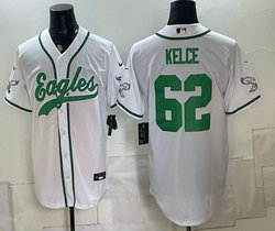 Nike Philadelphia Eagles #62 Jason Kelce White Authentic Stitched baseball jersey