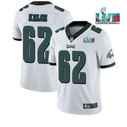 Nike Philadelphia Eagles #62 Jason Kelce White Super Bowl LVII Patch Authentic stitched NFL jersey
