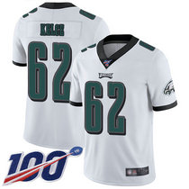 Nike Philadelphia Eagles #62 Jason Kelce With NFL 100th Season White Limited Vapor Untouchable Authentic stitched NFL jersey