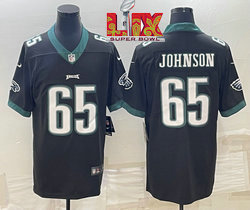 Nike Philadelphia Eagles #65 Lane Johnson Black 24-25 Super Bowl LIX Football Jersey