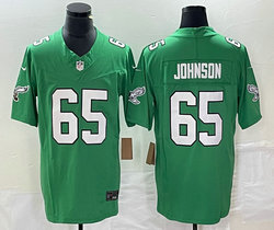 Nike Philadelphia Eagles #65 Lane Johnson Green Throwback 2023 F.U.S.E. Authentic stitched NFL jersey