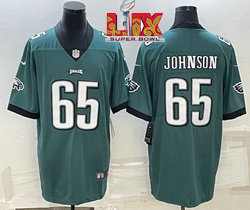 Nike Philadelphia Eagles #65 Lane Johnson Green 24-25 Super Bowl LIX Football Jersey
