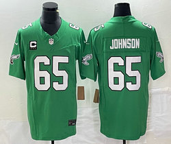 Nike Philadelphia Eagles #65 Lane Johnson Green Throwback With C patch 2023 F.U.S.E. Authentic stitched NFL jersey