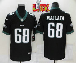 Nike Philadelphia Eagles #68 Jordan Mailata Black 24-25 Super Bowl LIX Football Jersey