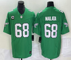 Nike Philadelphia Eagles #68 Jordan Mailata Green Throwback 2023 F.U.S.E. Authentic stitched NFL jersey