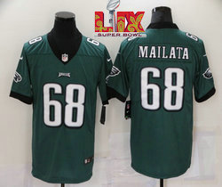 Nike Philadelphia Eagles #68 Jordan Mailata Green 24-25 Super Bowl LIX Football Jersey