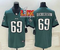 Nike Philadelphia Eagles #69 Landon Dickerson Green 24-25 Super Bowl LIX Football Jersey