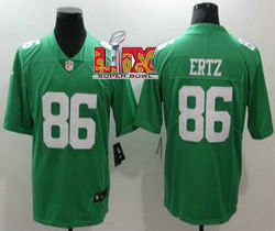 Nike Philadelphia Eagles #86 Zach Ertz Apple Green 24-25 Super Bowl LIX Football Jersey