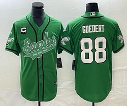 Nike Philadelphia Eagles #88 Dallas Goedert C patch Green 2(II) Joint baseball jersey