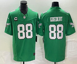 Nike Philadelphia Eagles #88 Dallas Goedert Green Throwback C patch 2023 F.U.S.E. Authentic stitched NFL jersey