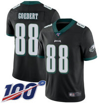 Nike Philadelphia Eagles #88 Dallas Goedert With NFL 100th Season Patch Black Vapor Untouchable Authentic Stitched NFL Jersey