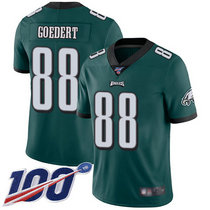 Nike Philadelphia Eagles #88 Dallas Goedert With NFL 100th Season Patch Green Vapor Untouchable Authentic Stitched NFL Jersey