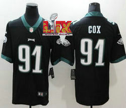 Nike Philadelphia Eagles #91 Fletcher Cox Black 24-25 Super Bowl LIX Football Jersey