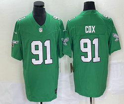 Nike Philadelphia Eagles #91 Fletcher Cox Green Throwback 2023 F.U.S.E. Authentic stitched NFL jersey