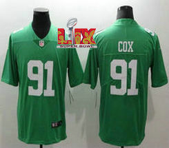 Nike Philadelphia Eagles #91 Fletcher Cox Green Rush 24-25 Super Bowl LIX Football Jersey