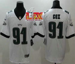 Nike Philadelphia Eagles #91 Fletcher Cox White 24-25 Super Bowl LIX Football Jersey