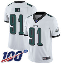 Nike Philadelphia Eagles #91 Fletcher Cox With NFL 100th Season Patch White Vapor Untouchable Authentic Stitched NFL Jersey
