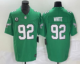 Nike Philadelphia Eagles #92 Reggie White Green Throwback C patch 2023 F.U.S.E. Authentic stitched NFL jersey