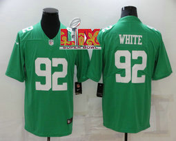 Nike Philadelphia Eagles #92 Reggie White Limited Green Rush 24-25 Super Bowl LIX Football Jersey