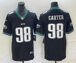Nike Philadelphia Eagles #98 Jalen Carter Black Vapor Untouchable Limited Authentic Stitched NFL Jersey