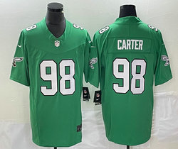 Nike Philadelphia Eagles #98 Jalen Carter Green Throwback 2023 F.U.S.E. Authentic stitched NFL jersey