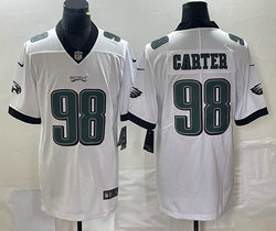 Nike Philadelphia Eagles #98 Jalen Carter White Vapor Untouchable Limited Authentic Stitched NFL Jersey
