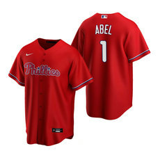Nike Philadelphia Phillies #1 Mick Abel Red Game 2020 MLB Draft MLB Jersey