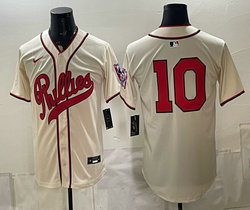 Nike Philadelphia Phillies #10 Cream no name 2026 Field Of Dreams Stadium Jersey